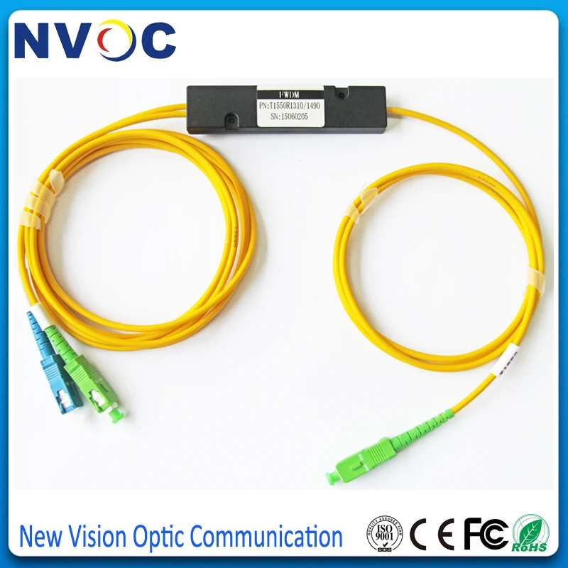 1*2 FWDM фильтр ABS коробка TX1550 RX1310/1490nm WDM модуль 2mm1M с SC/FC/LC 1x2 оптическое разделение