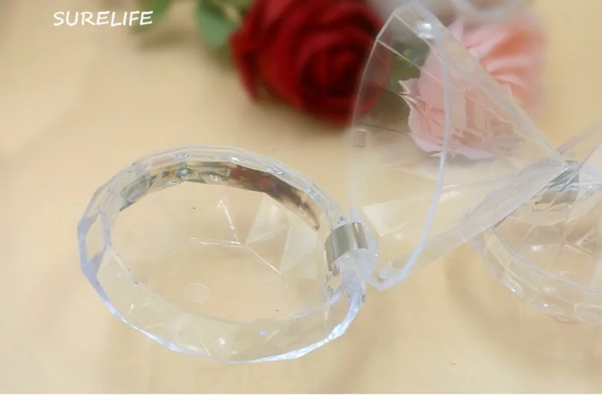 12 шт. Прозрачные Пластиковые Алмазные коробки для конфет Favores de boda свадебные подарки вечерние емкости для конфет банкет, благотворительные акции