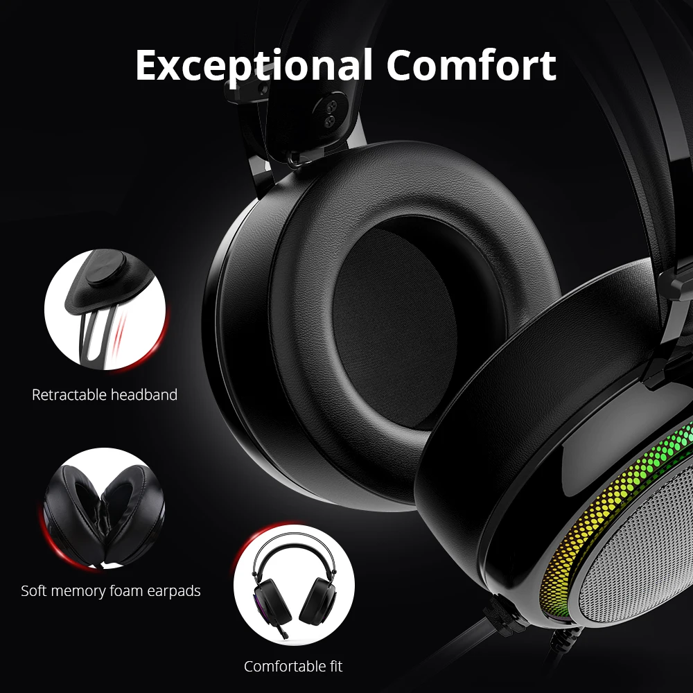 Tronsmart Glary Игровые Наушникиp со Стерео Звуком Virtual 7.1, USB Интерфейсом совместимые с PS4, Nintendo Switch, Компютером
