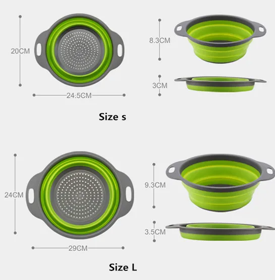 2 шт. пищевой силикон Кухня аксессуары инструменты складной дуршлаг фрукты овощи