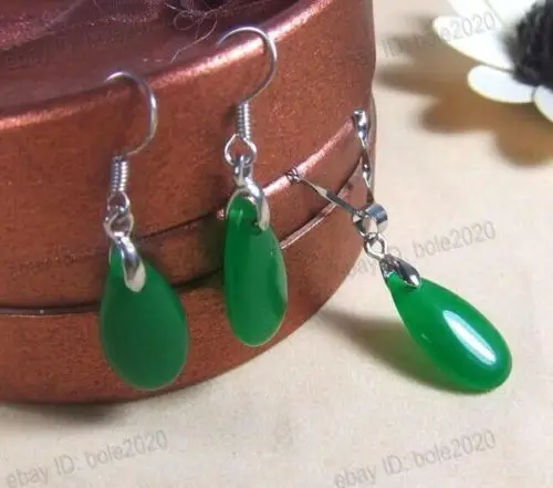 Zxia оптовая цена + красивые серьги с подвеской в виде капель зеленой воды комплект
