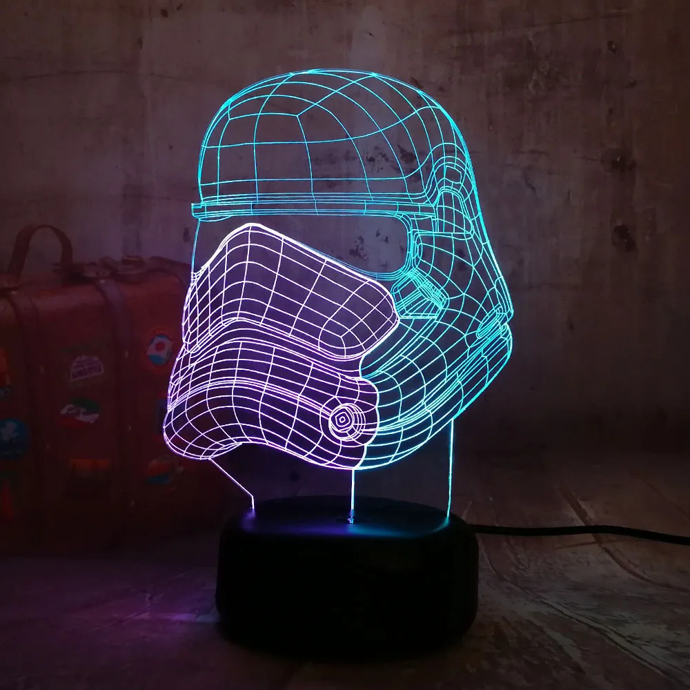 Новинка Звездные войны 3D ночник светильник RGB светодиодный смешанный 7 цветов для