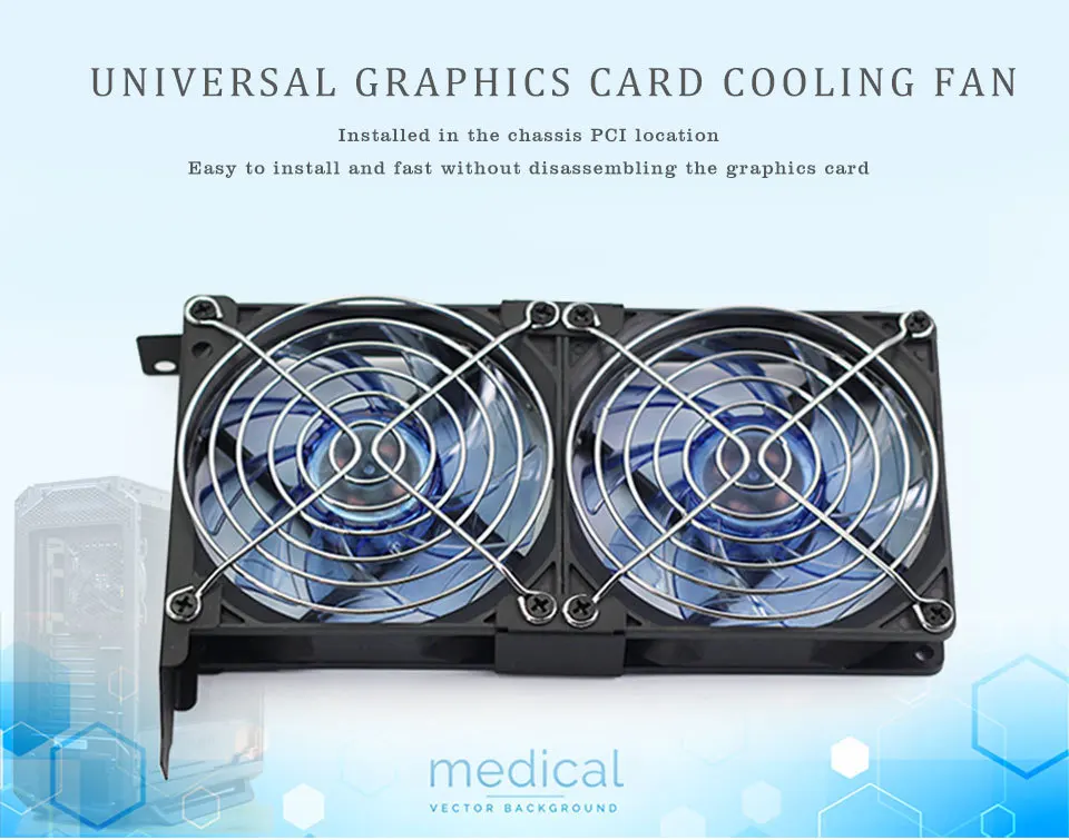 Компьютер/ПК PCI-e подставка для графической карты охлаждающая поддержка GTX 1050 1080Ti RTX2070 2080TI вспомогательный холодный, общая модель 9 см вентилятор