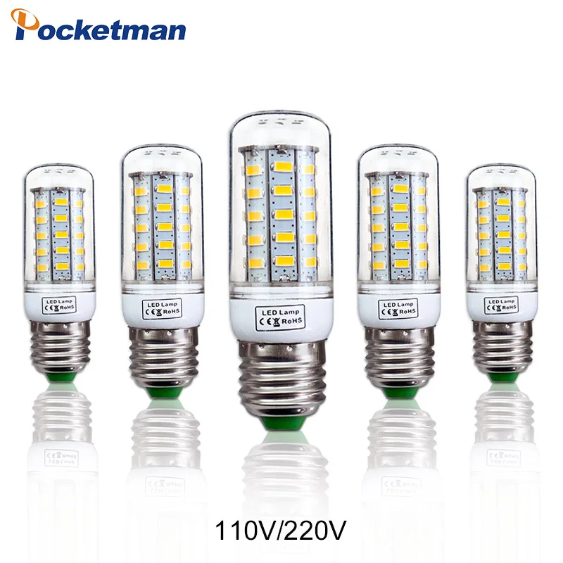 Светодиодный лампы кукурузы E27 E14 светильник 220 В 110 Spotlight 24 36 48 56 69 светодиодный S