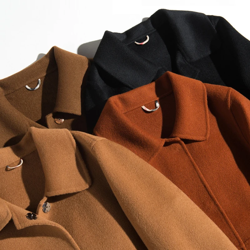 

Women Autumn Winter 100% Wool Coat Long Jackets Female Real Wool Jacket Fur Coat Long Lamb Fur Coats Lady Double Wool Coats V258