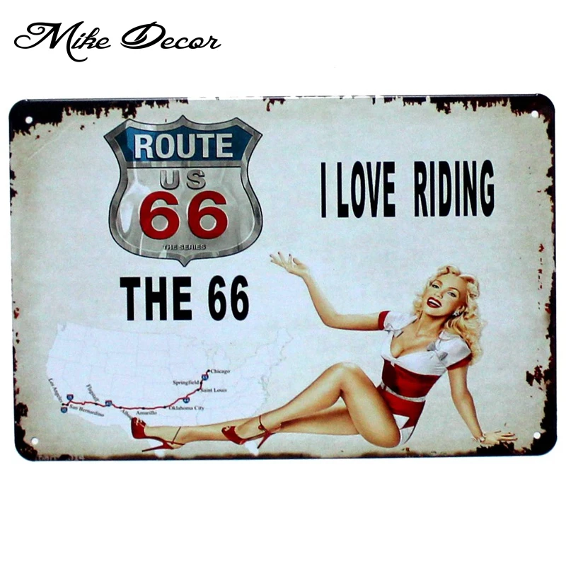 [Mike86] Route 66 металлическая табличка подарок для паба искусство знак на дом постер