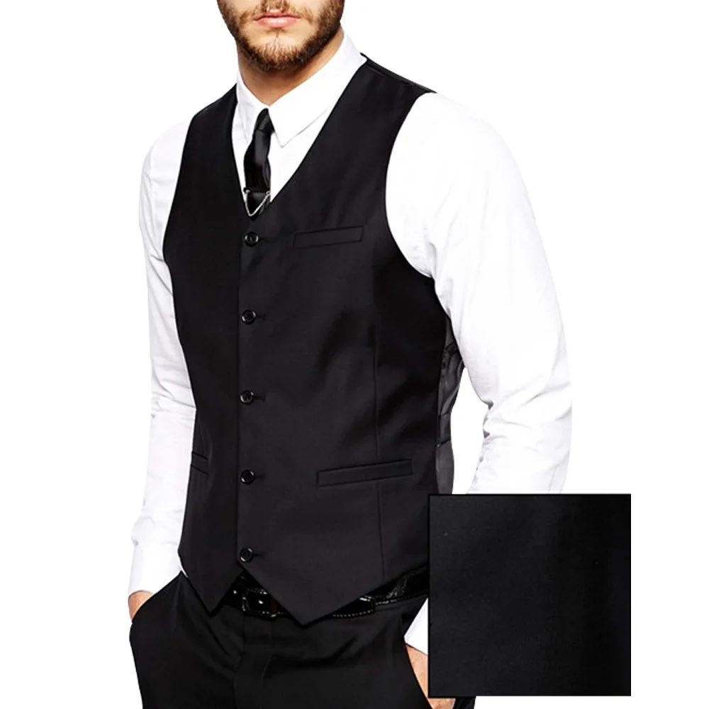 

HCF by Air Men's Smart Causual Suit Adjustable Waist Vests Wedding Waistcoat Suit Vests England Style Suits Vests