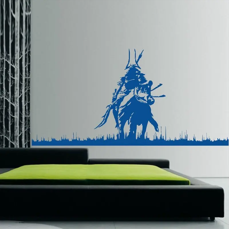 Kendo Horse Sticker Samurai Decal Japan Ninja Poster Vinyl Art Wall Decals Pegatina Quadro Parede Decor Mural 1036 | Дом и сад