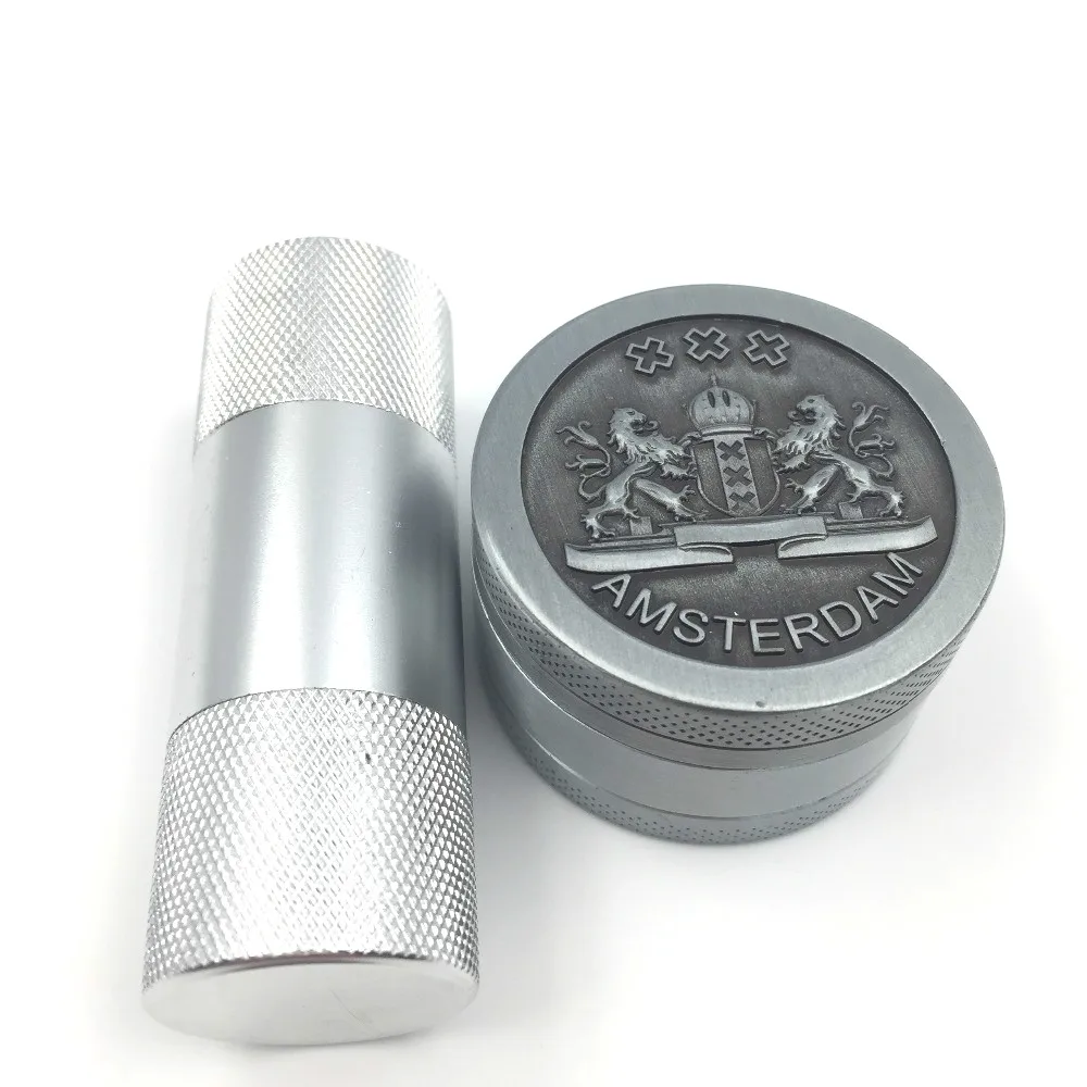 Цинковый сплав 3 части 40 мм измельчитель табака + 1 х алюминиевая Пыльца Пресс Com