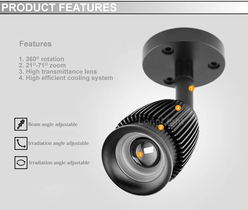 Новый прожектор поверхностного монтажа Zoom Spot Led Light Cob Cree Chip 3W 3000K 4000K 6000K для подсветки музейных витрин 110V 220V.