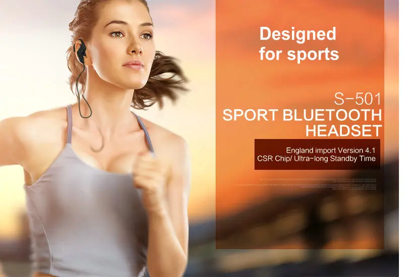Ekslen S 501 Bluetooth 4 1 Спортивная гарнитура ушной крючок Беспроводные спортивные