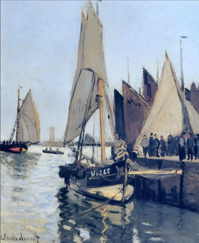 

High quality Oil painting Canvas Reproductions Sailing Boats at Honfleur (1866) By Claude Monet Painting hand painted