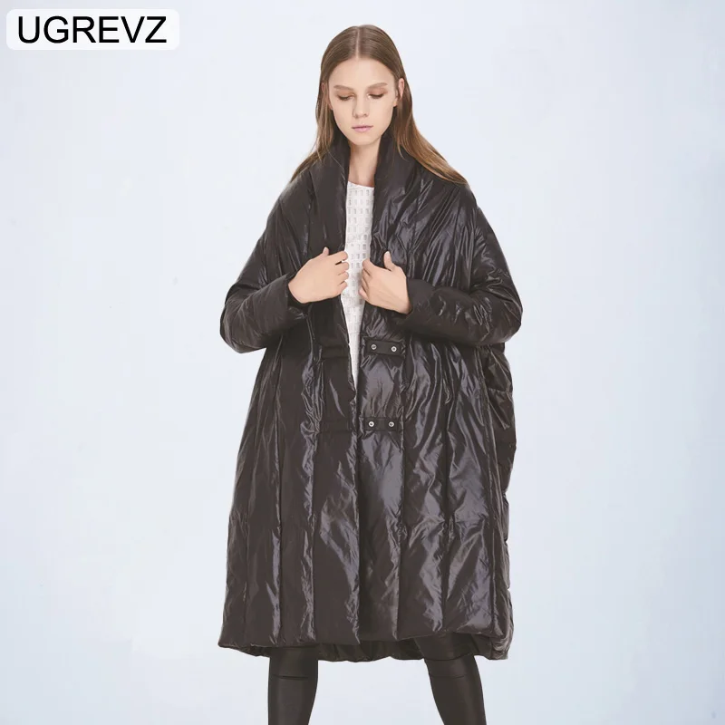 DDY129Black UGREVZ бутик женский пуховик пальто модный Европейский Американский дизайн зимний черный хлопковый пуховик Длинная куртка пальто - Цвет: DDY129Black