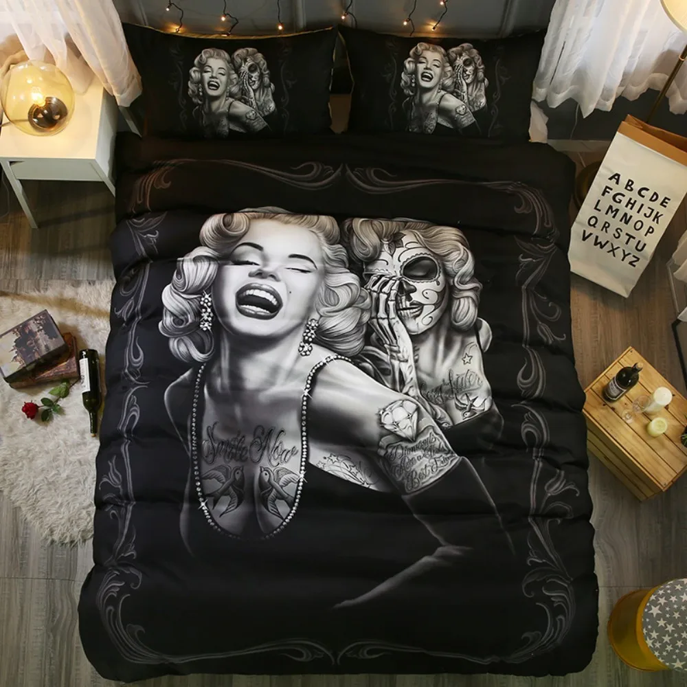 Комплект постельного белья Lai Yin Sun Marilyn Monroe с 3D черепами весеннее постельное белье