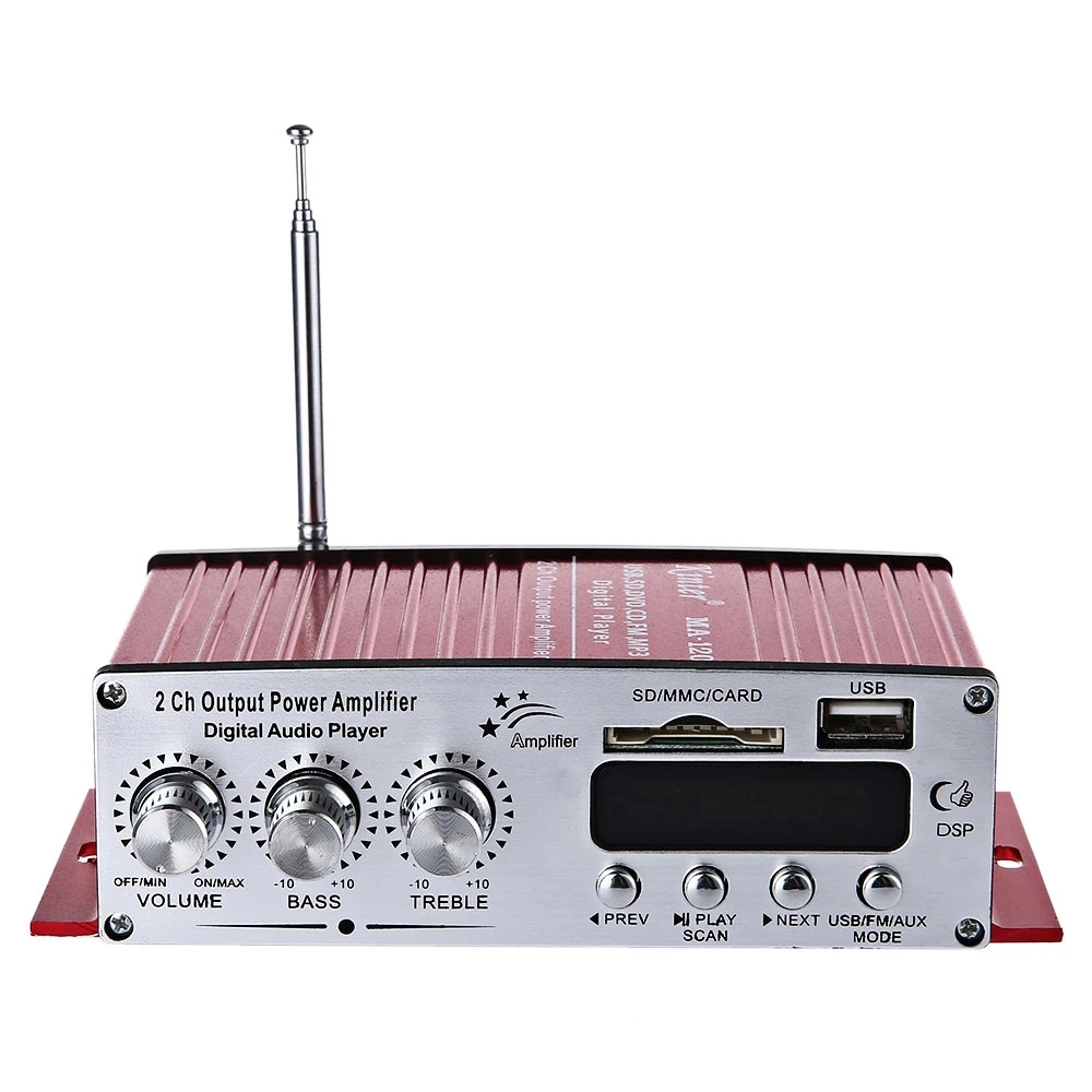 Kinter ма 120 Портативный 12 В Hi Fi аудио усилитель Динамик Поддержка FM USB Вход с 3 5 мм AUX