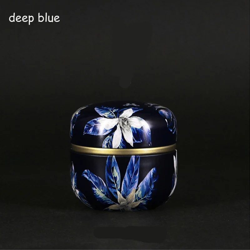 deep blue Многофункциональные мини коробки для хранения чая с крышкой, контейнер для чая в китайском стиле - Цвет: deep blue
