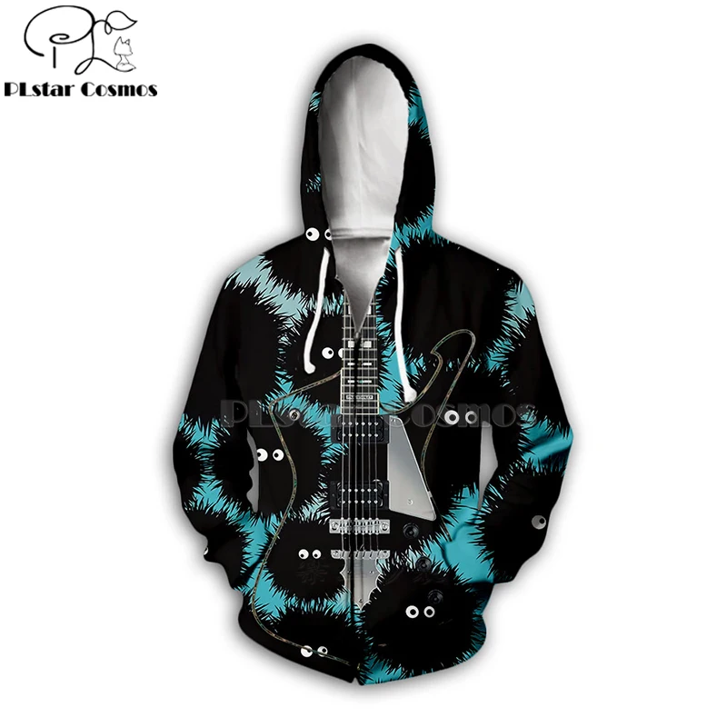 

PLstar Cosmos Guitar art Musical instrument 3D print fashion Autumn Winter hoodies hip hop style streetwear casual -4