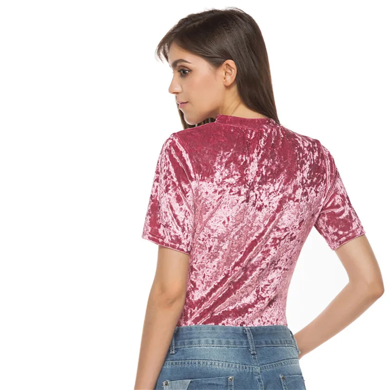 Для женщин розовый с круглым вырезом Модная футболка 2018 летняя короткий рукав