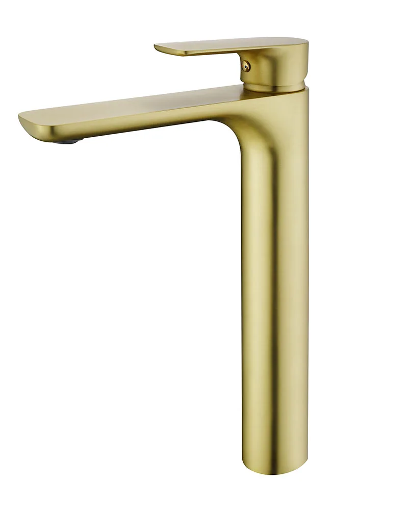 Brushed Gold-T Матовый Золотой смеситель для ванной комнаты твердая латунь бассейна кран холодной и горячей воды смеситель Раковина Одной ручкой бортике - Цвет: Brushed Gold-T