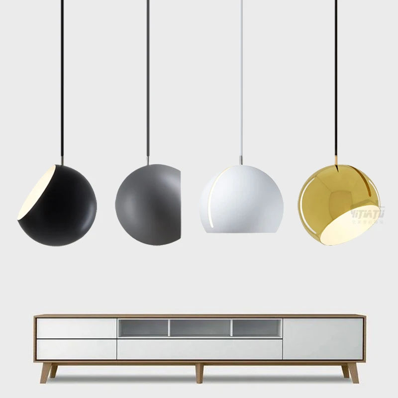 

American Creative Glass Ball Pendant Lights Iron Hoop Hang Lamp for Bedroom Cafe Restaurant Bar Indoor Lighting Fixtures Decor