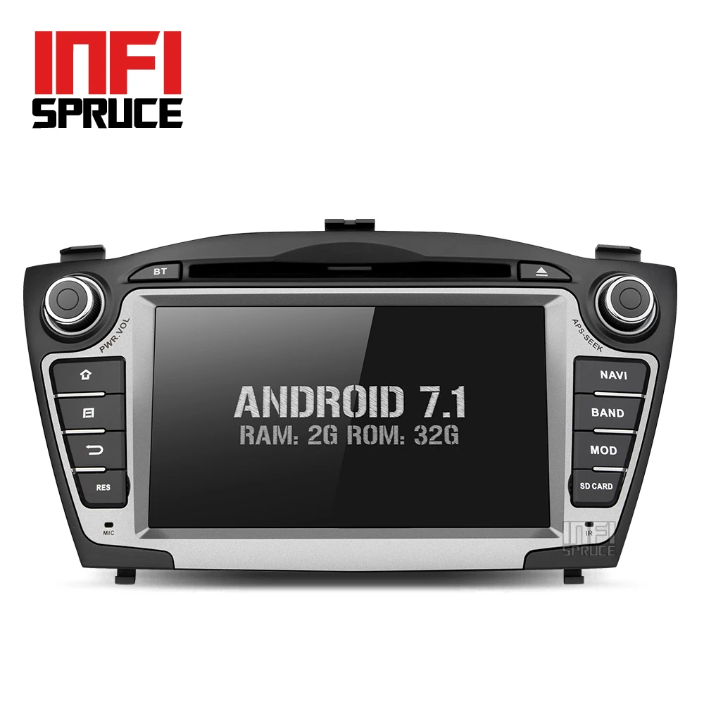 Infispruce ZIX357071 android 7 1 автомобильный dvd плеер gps для hyundai IX35 Tucson 2009 2010 2011 2012 2013 обоих