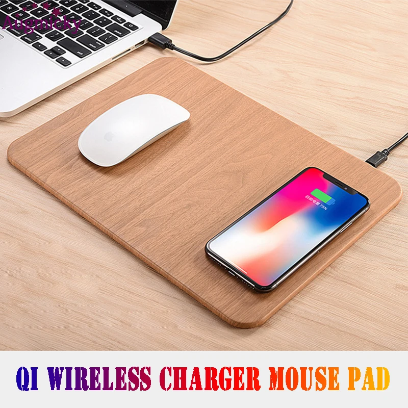 

Mobile Phone Qi Wireless fast Charger Charging Mouse Pad Mat desktop PU Leather Mousepad for iPhone X/8 Plus Samsung S8 Note 8