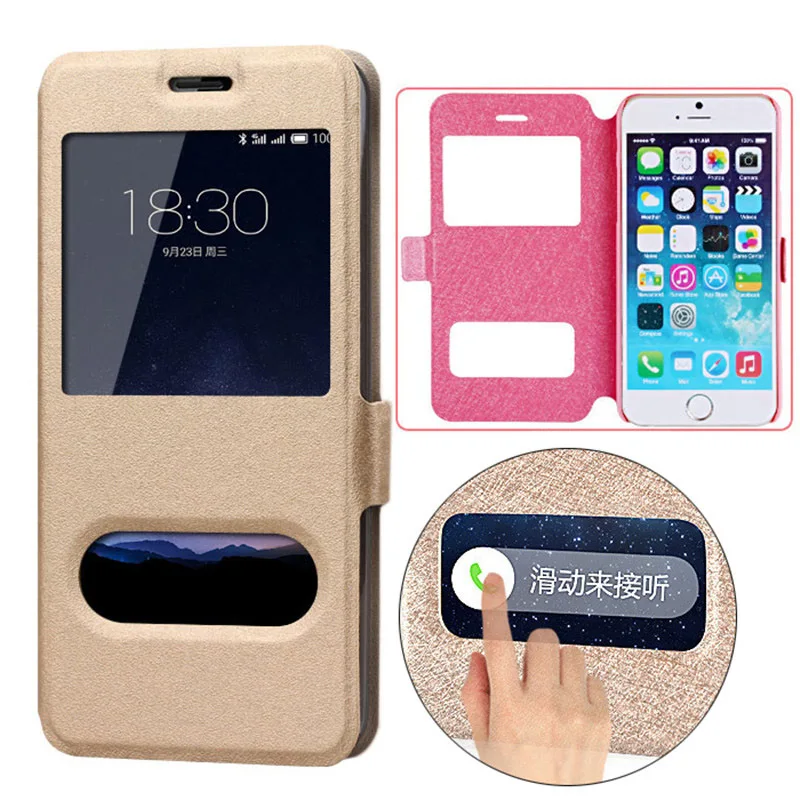 Luxury Smart Front Window View Leather Filp Case for iPhone X Cases Cover Phone 6 6S 7 8 Plus 5 5S 5SE Coque |