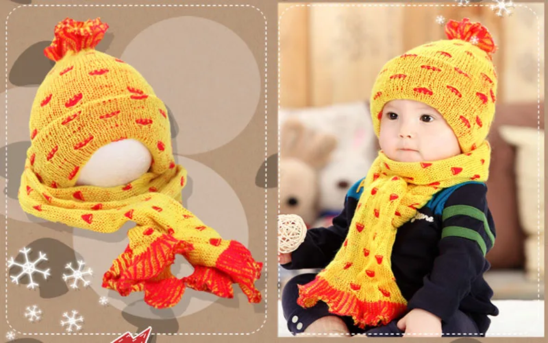 

Autumn and winter baby baby boy girl hat 5 - 16 months baby cute pineapple hat + scarf 2 set 2mz43