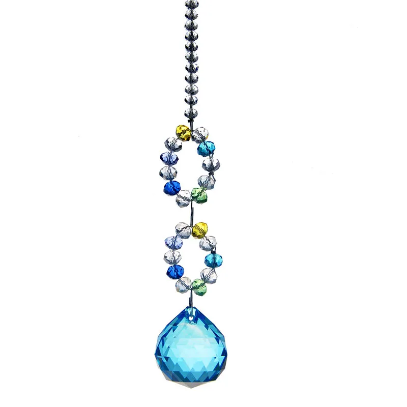 H & D 30 мм синие Кристальные шарики Призма Suncatcher подвесная люстра Декор Радуга