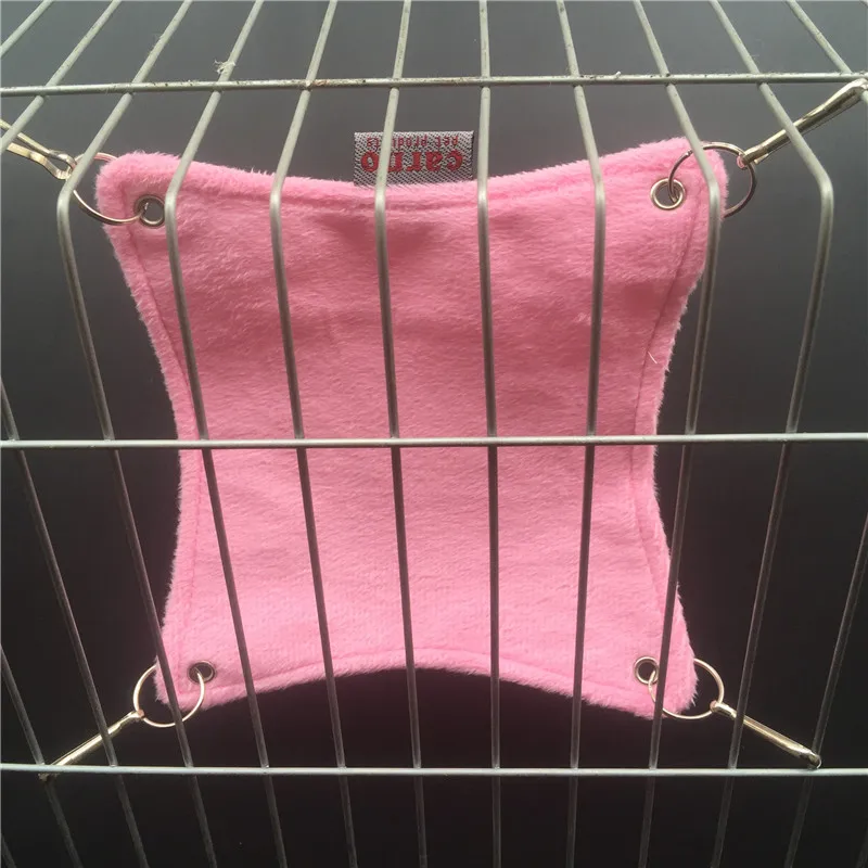 1 Pcs 16*15.5cm Hamster Hammock High-Grade Plush Fabric Metal Clasp Pet Cage Accessories Blue Pink Optional | Дом и сад