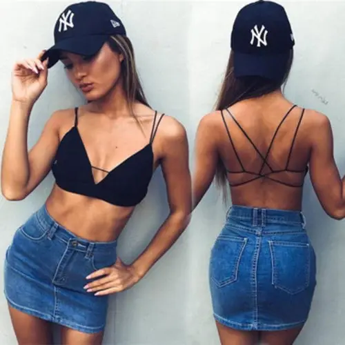 Женская сексуальная летняя повседневная майка на бретельках с