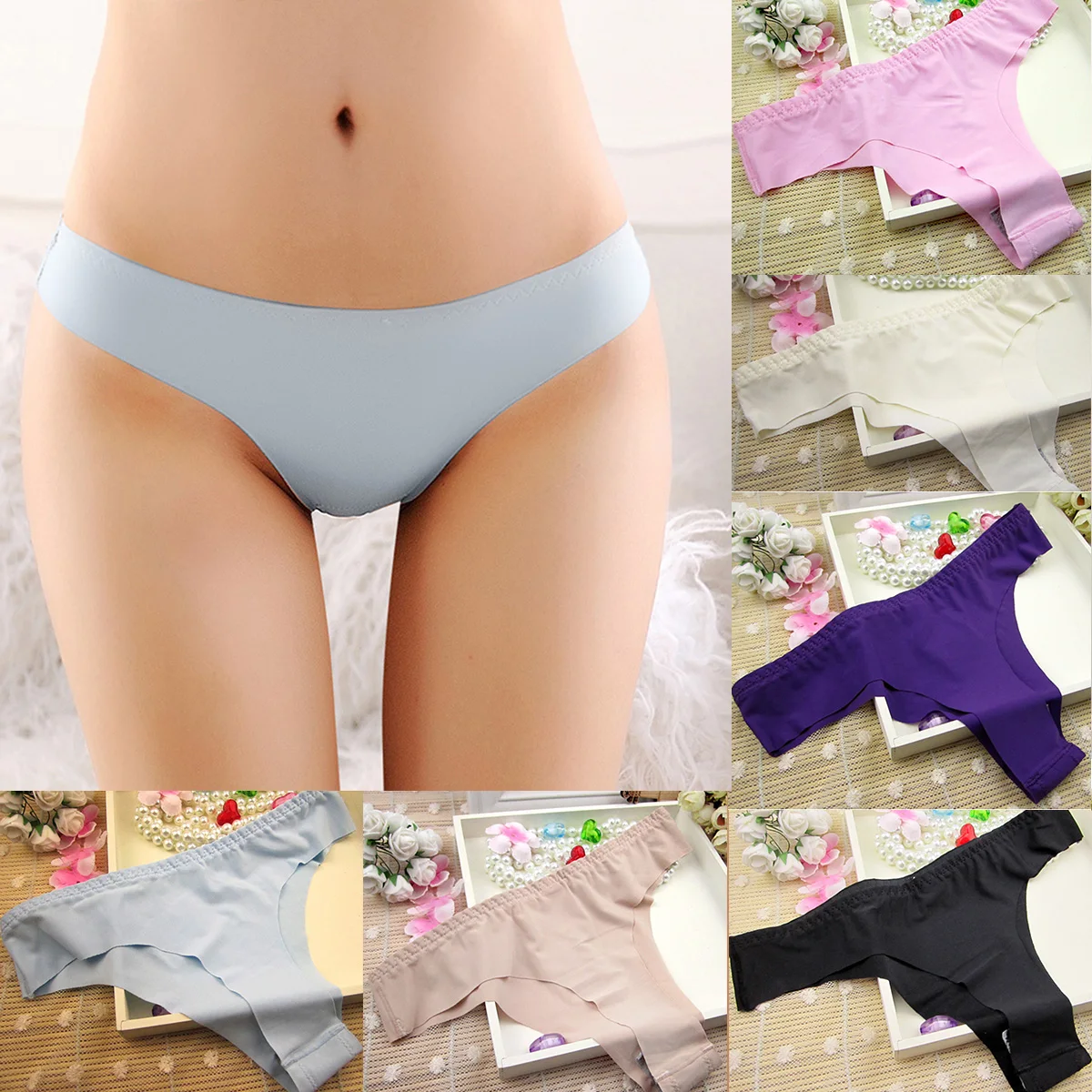 Невидимые Бесшовные трусы нижнее белье женские трусики стринги Нижнее Интимные