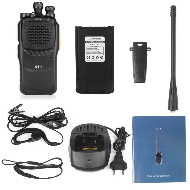 Портативная рация Baofeng 2 шт. Pofung UHF м 400-470 МГц 16 каналов FM двусторонняя лучше чем GT-1 |