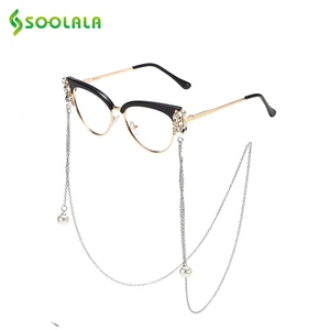 Шнурок из нержавеющей стали для очков, с жемчужинами