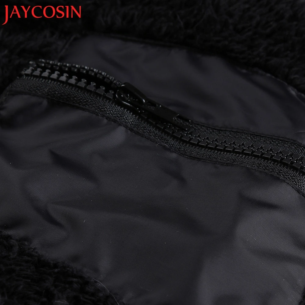 2018 Женское зимнее теплое плюшевое свободное однотонное пальто с отворотом Тренч