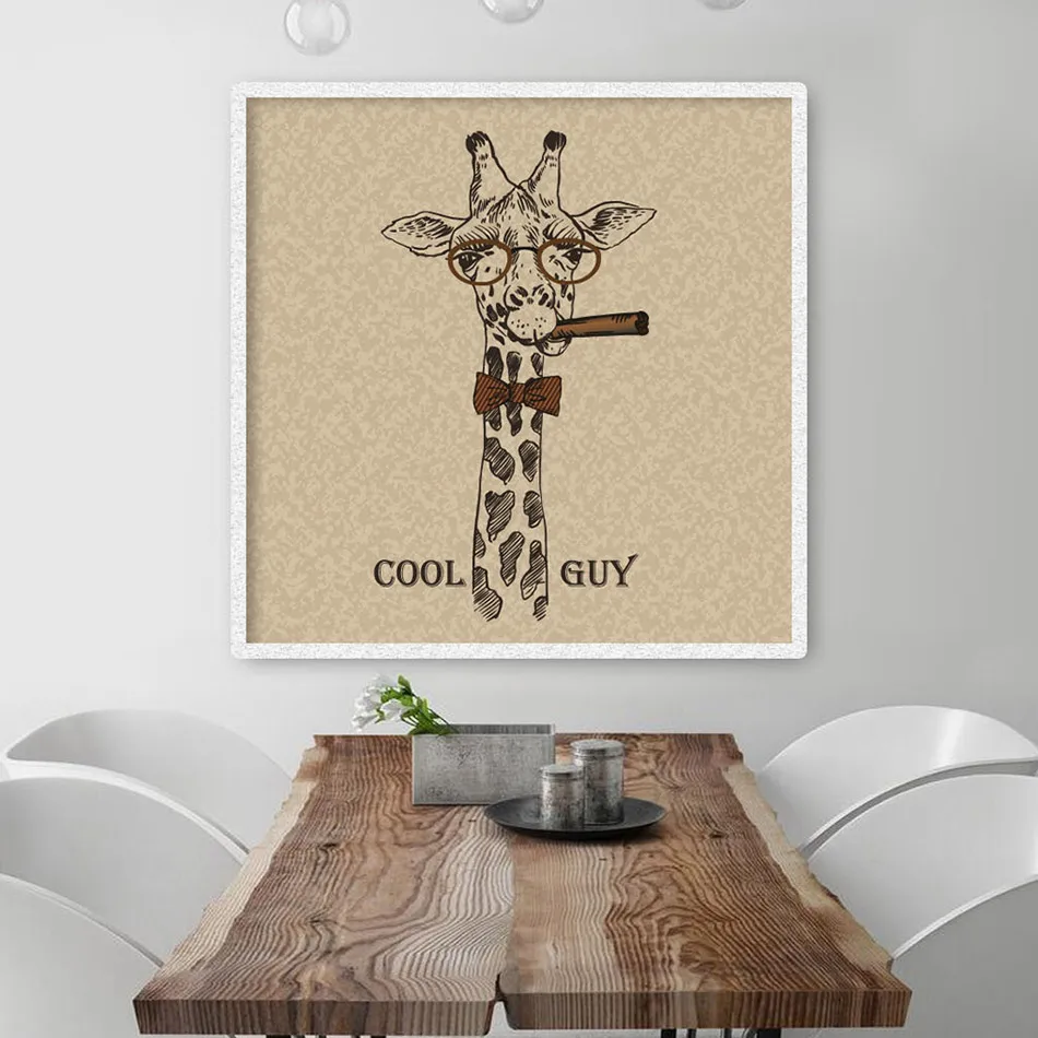 Мультфильм Крутой парень Жираф Холст Картина постер настенные наклейки картинки