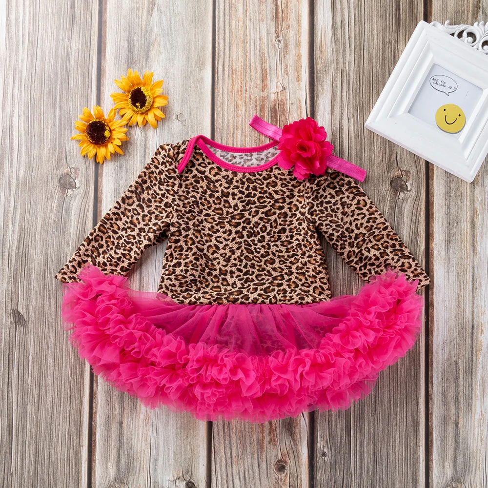 2019 new Baby Newborn Pink Dress Girls Rompers Long Sleeve Cotton Ruffle Jumpsuit Girl Clothes 2pcs set | Детская одежда и обувь