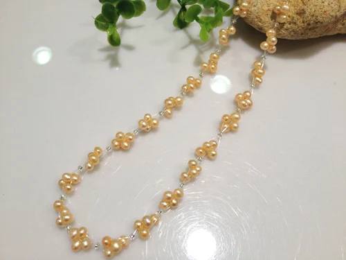 ?? 卸売34mm天然淡水真珠のネックレス小さな真珠のネックレスユニークなデザインの女性や女の子本物の真珠ファッションジュエリー