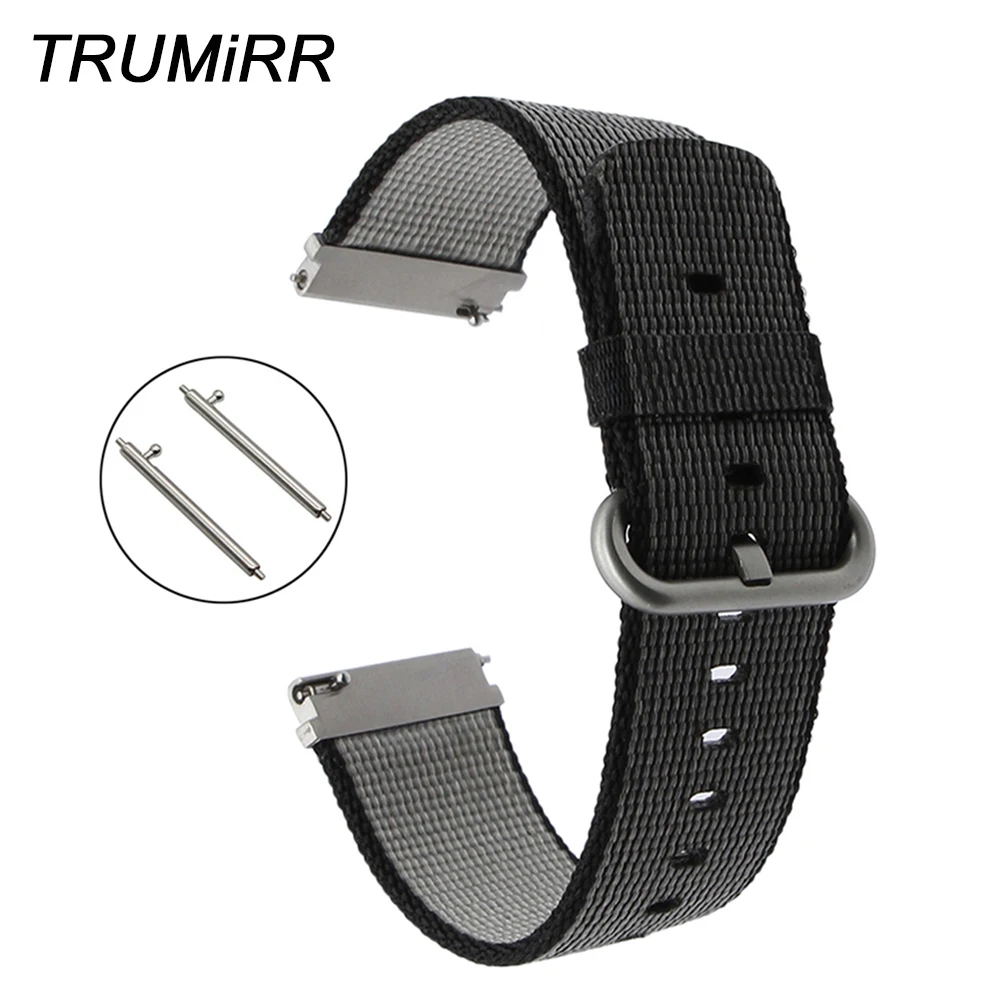 Ремешок для часов из нейлона 22 мм дизельных DZ CK Timex Армани черный браслет