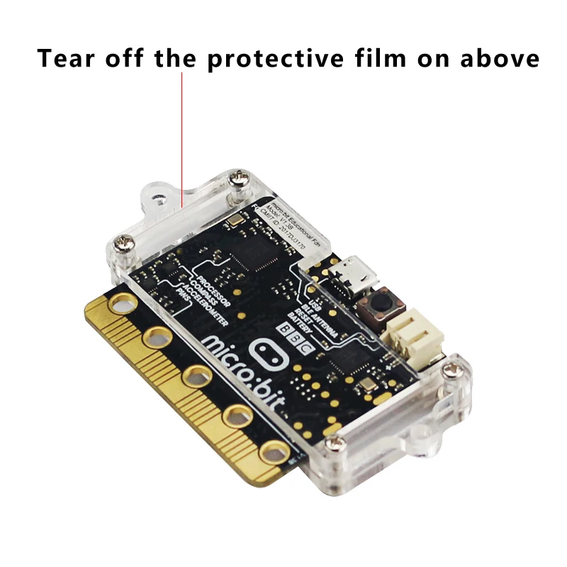 Набор для начинающих BBC Micro:bit Board + акриловый чехол батареи Micro USB Power & DATA Cable детей
