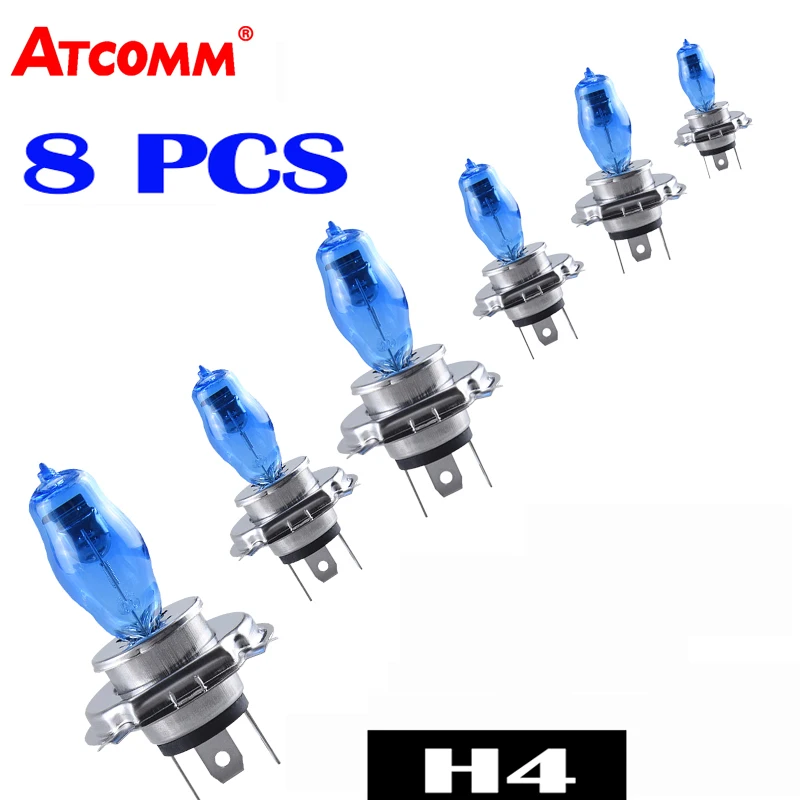 ATcomm галогенная лампа H4 12V 100/90W 5000K ксеноновая темно синяя стеклянная