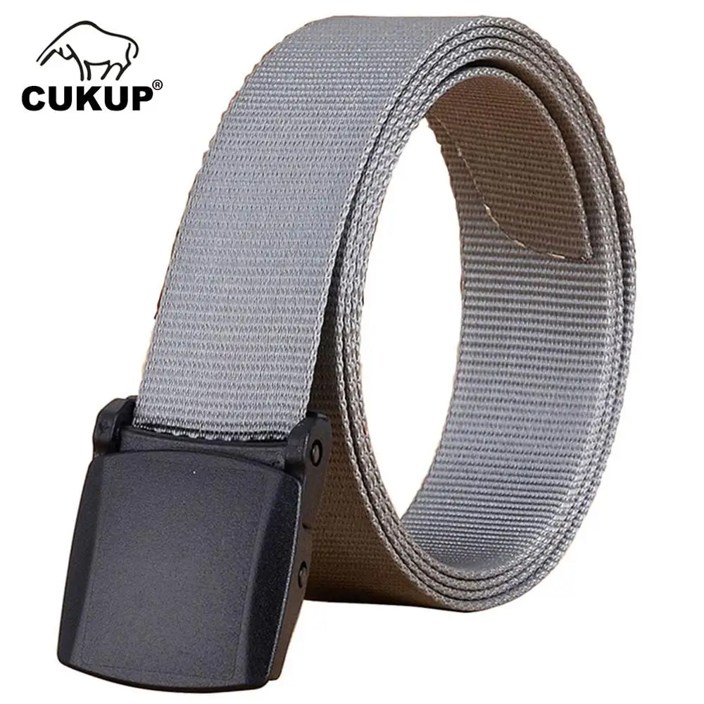

CUKUP Ladies Design 2.5cm Width Quality Plastic Automatic Buckle Fashion Casual Nylon Belt Accessories Belt for Women CBCK011