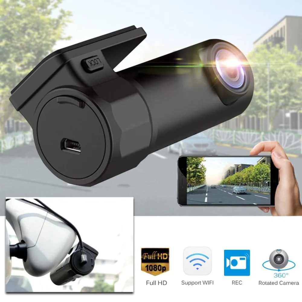 Мини Wi Fi автомобильный видеорегистратор Передняя камера DVR Full HD 1080p универсальный