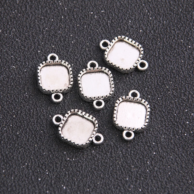 12pcs 13*23mm two color Geometry Style Square Cabochon Base Setting Charms Pendant | Украшения и аксессуары