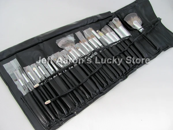 24 шт. профессиональные натуральные кисти для макияжа волос черный набор кистей