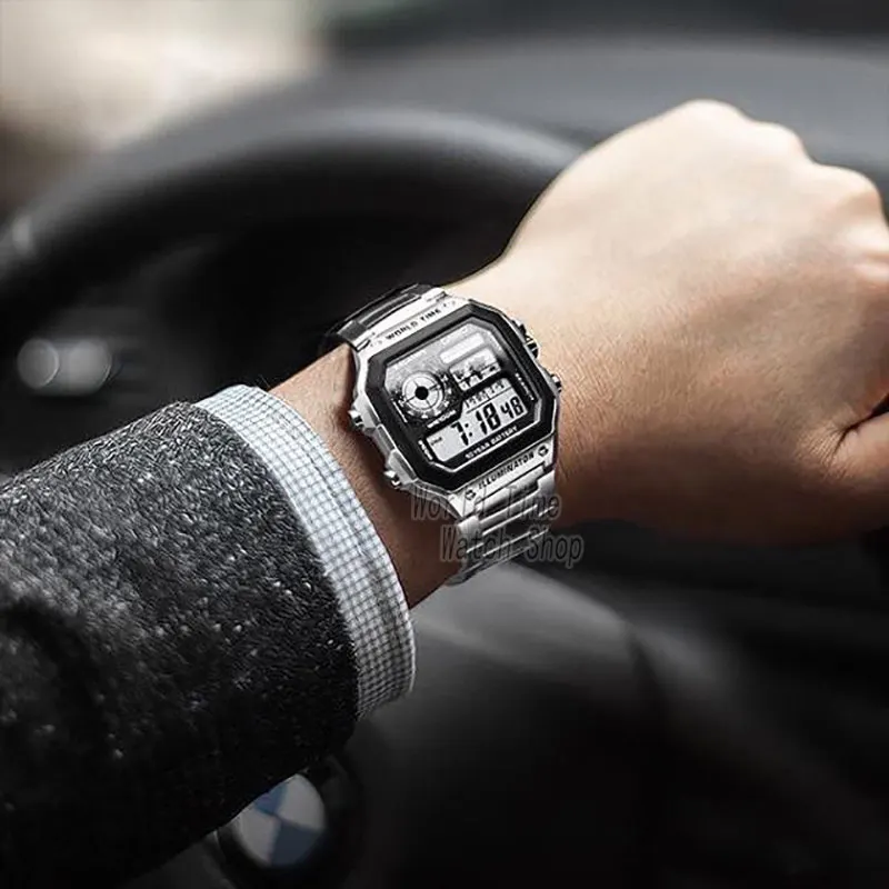 Часы Casio Взрыв часы мужские лучшие марки класса люкс LED военные цифровые часы спортивные 100m Водонепроницаемые часы кварцевые мужские часы reloj hombre erkek kol saati montre homme zegarek meski AE-1200