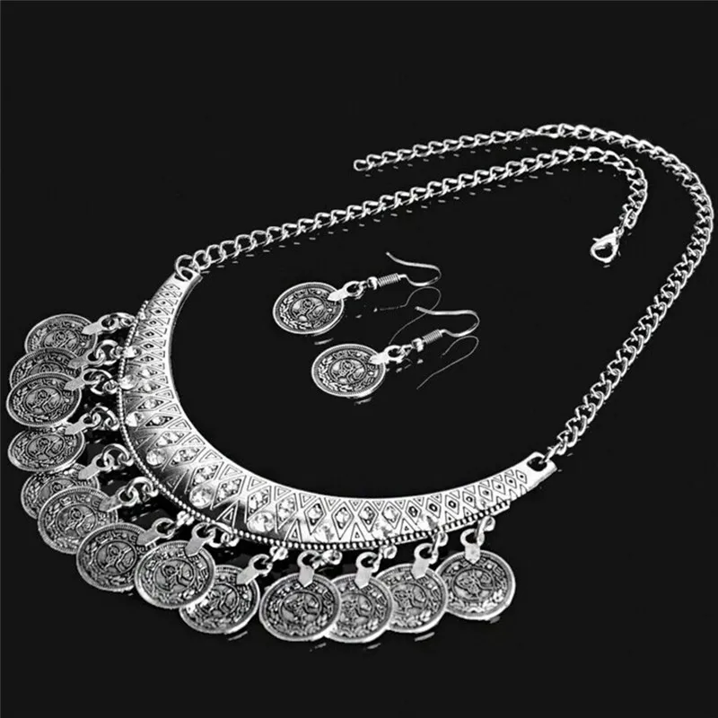 2021 золото/серебро кисточкой заявление ожерелье серьги панк колье Parure Bijoux Femme