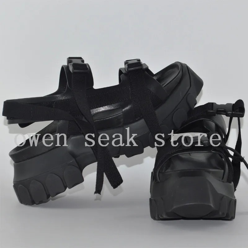 Owen Seak Women Sandals Black Casual Rome Shoes Gladiator Height Increasing  Mules Clogs Slippers Slides Summer Women Sandals