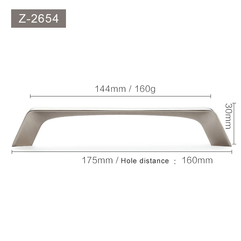 Z-2654-160 Кухонные дверные ручки, ручки для шкафа, ящики, цинковые ручки, сплав, дверные ручки для шкафа, современный стиль, фурнитура - Цвет: Z-2654-160