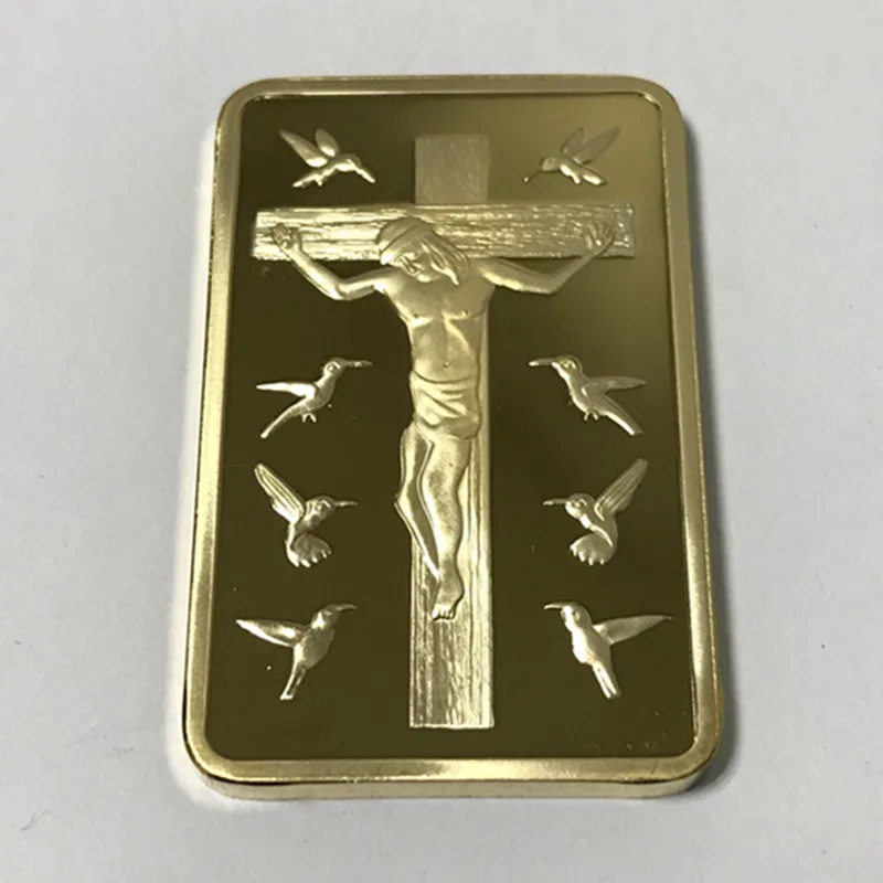10 шт. монета с надписью The Jesus handed on corss Ten commandants 1 унция 24 К позолоченный слиток 50 мм